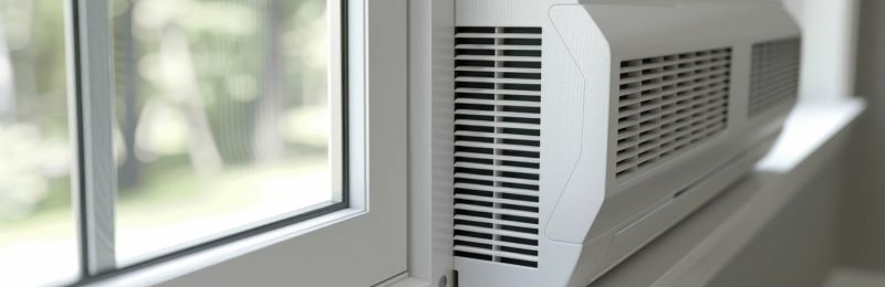 Energy efficient central air conditioner unit installed outside Cardiff by the Sea CA home